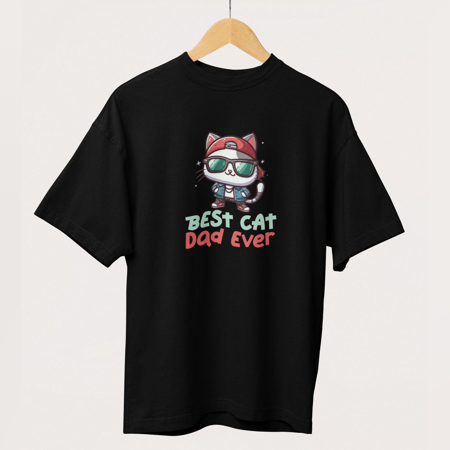 Best Cat Dad Ever Oversized T-Shirt