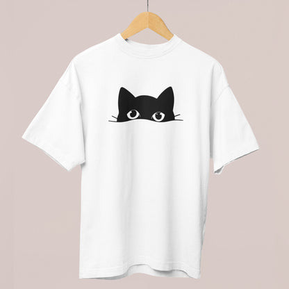 Purr-sistent Peeker Oversized T-Shirt